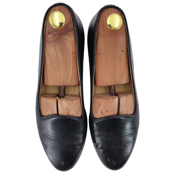 Vintage Bragano Cole Haan Men 10 Italy Black Calfskin Leather Dress Shoe Loafers - Picture 4 of 11